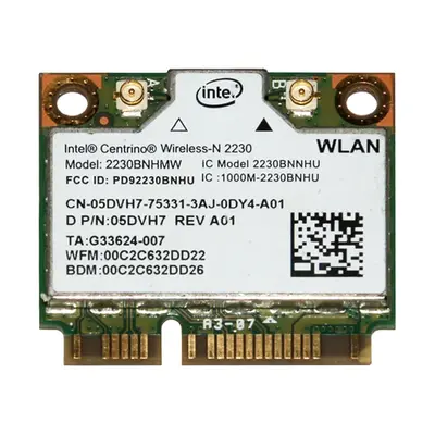 2230BN.HMWG Intel Centrino Wireless-N 2230 2.4GHz 300Mbps IEEE 802.11b/g/n Bluetooth 4.0 PCI Express Half Mini Wireless Netwo...