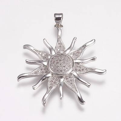 Brass Micro Pave Cubic Zirconia Pendants
