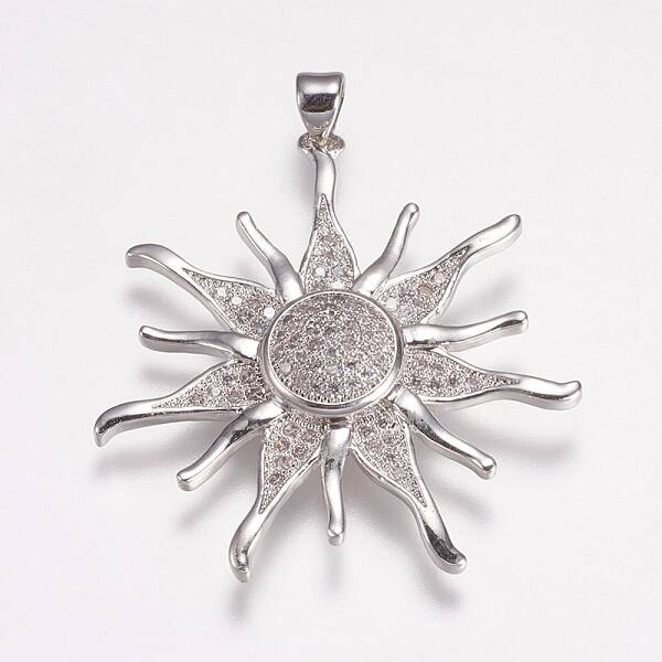 Brass Micro Pave Cubic Zirconia Pendants