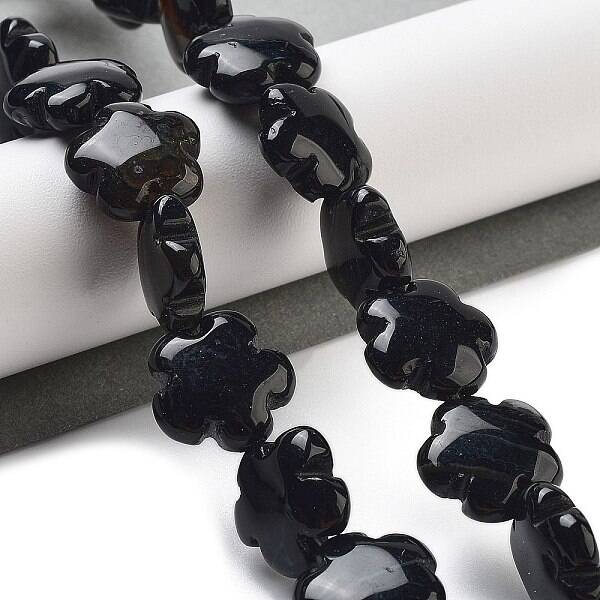 Dyed & Heated Natural Black Agate Beads Strands