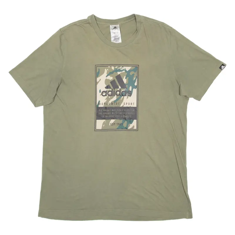 ADIDAS Mens T-Shirt Green L
