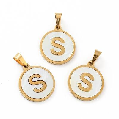 PVD Vacuum Plating 304 Stainless Steel with White Shell Pendants
