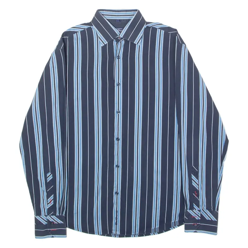 BEN SHERMAN Mens Shirt Blue Striped Long Sleeve M