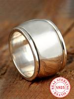 925 Sterling Silver Simple Style Plain Color Ring, Silver Rock Ring, Fashion Jewelry for Party, Daily Clothing Decor, Trendy ...