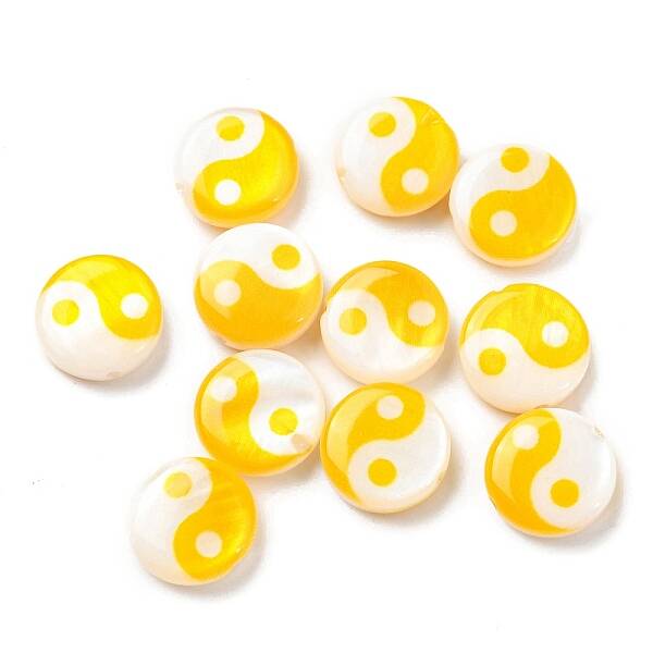 Printed Natural Freshwater Shell Beads