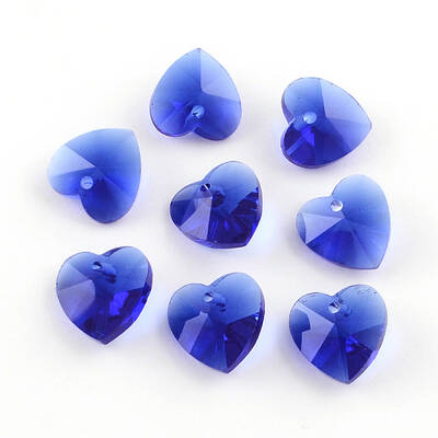 Transparent Glass Heart Pendants