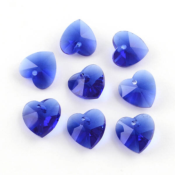 Transparent Glass Heart Pendants