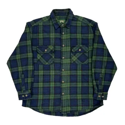 Stillwater Supply Co. Checked Flannel Shirt - XL Blue Cotton
