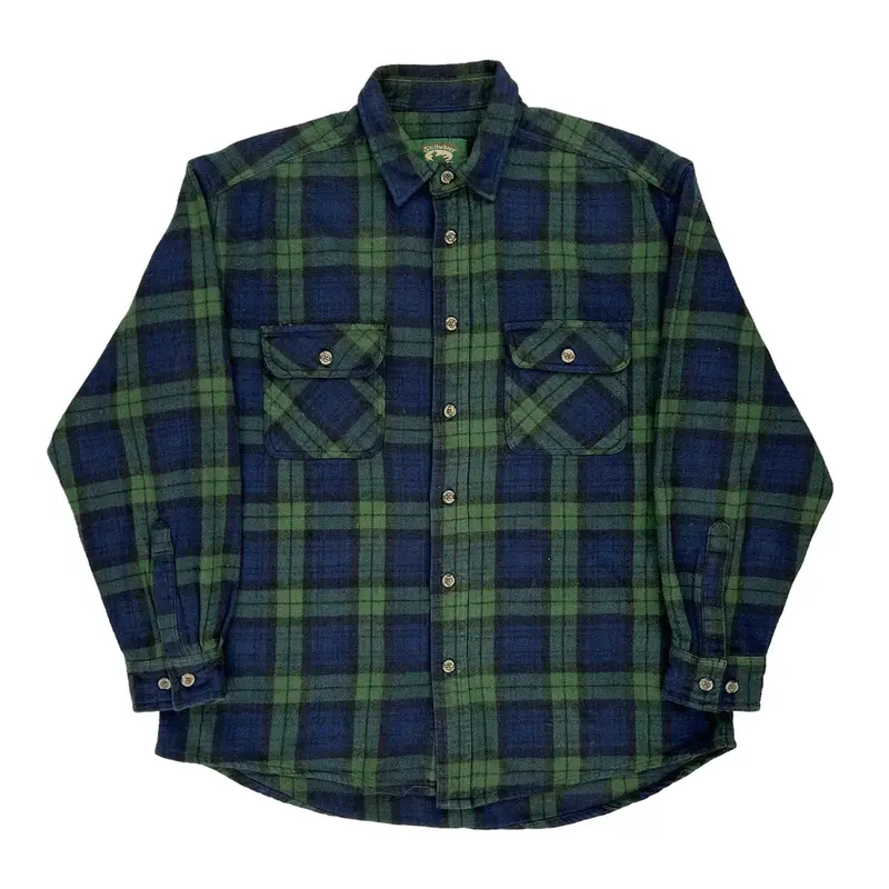Stillwater Supply Co. Checked Flannel Shirt - XL Blue Cotton