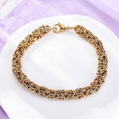 201 Stainless Steel Byzantine Chain Bracelets