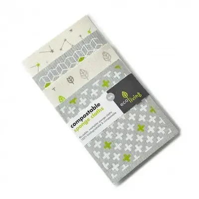 Compostable Sponge Cleaning Cloths | Size: 2 Pack - Cubes