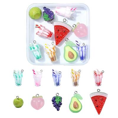 10 Styles Opaque Resin Pendants
