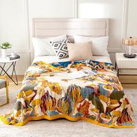 Boho Bird & Floral Printed Blanket, 1 Count Valentine's Day Soft Lightweight Bed Blanket, Flannel Throw Blanket for Sofas, Be...