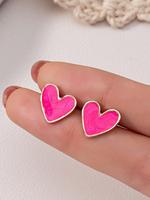 Cute Heart Design Stud Earrings, Fashionable Jewelry for Women, Fashion Jewelry for Party, Daily Clothing Decor, Trendy All-m...