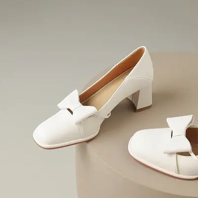 CHIKO Sharnell Square Toe Block Heels Pumps Shoes