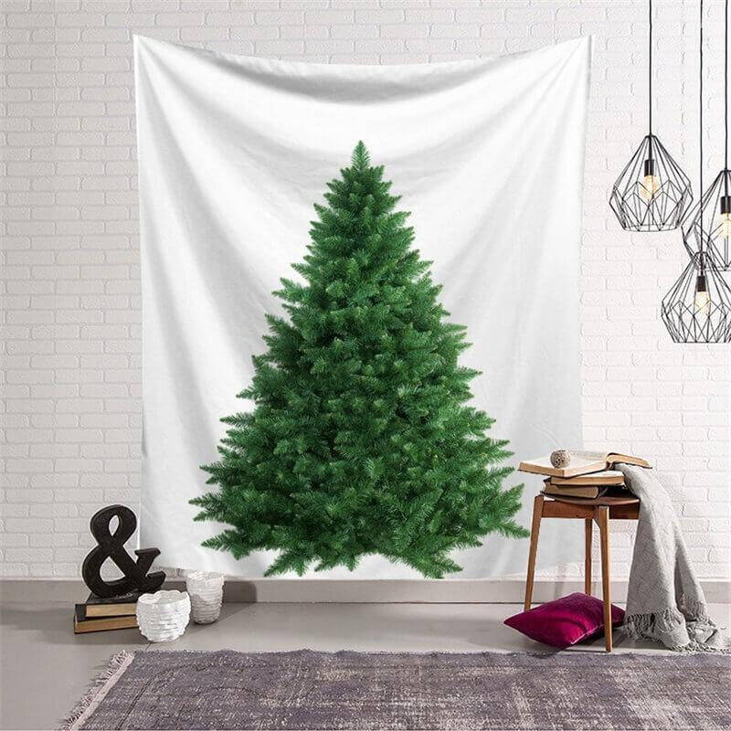 Green 3D Printed Christmas Tree Art Decor Wall Tapestry - Aperturee