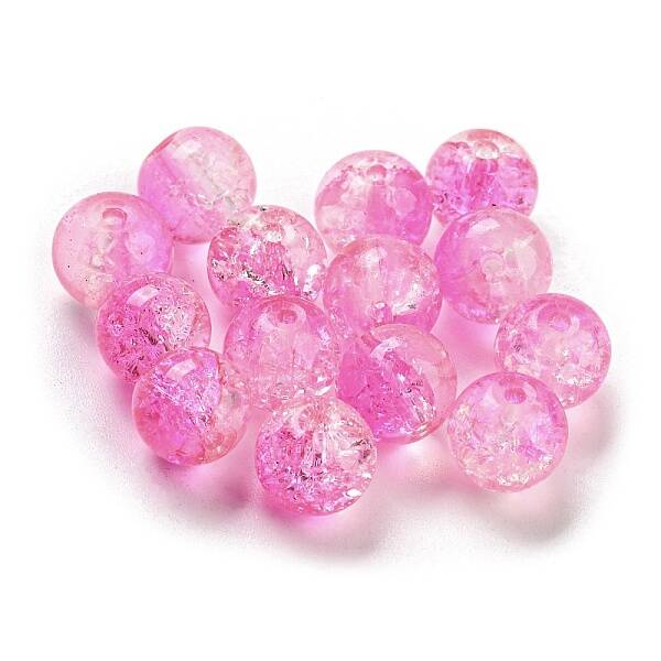 Transparent Spray Painting Crackle Glass Beads