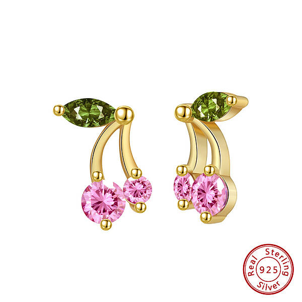 925 Sterling Silver Micro Pave Cubic Zirconia Stud Earrings