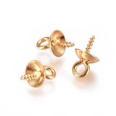 304 Stainless Steel Cup Pearl Peg Bails Pin Pendants