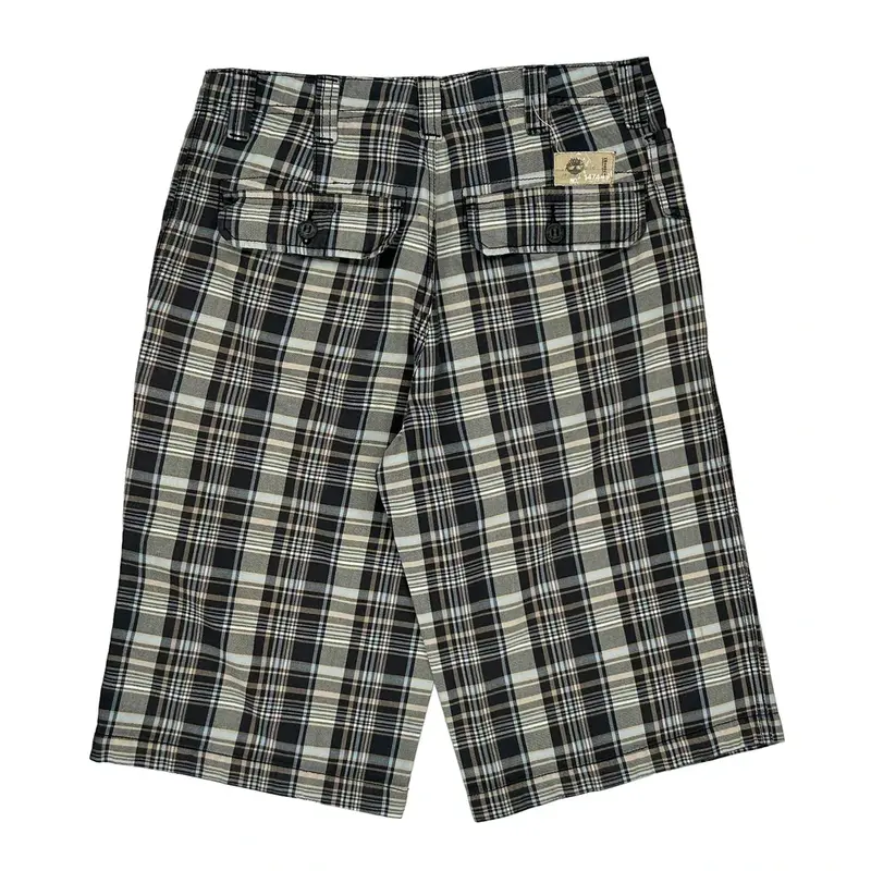 Timberland Checked Cargo Shorts - 30W 14L Black & White Cotton | Size: 30″ waist