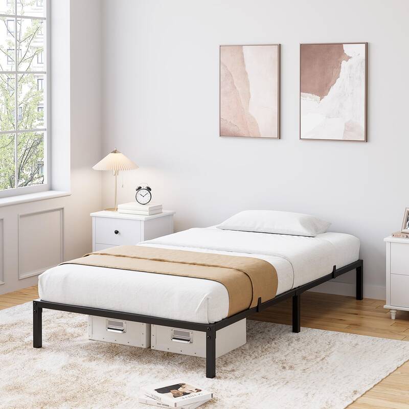 Garvee 10 Inch Twin Bed Frame No Box Spring Needed, Heavy Duty Metal Platform Bed Frame Twin Size for Bedroom Easy Assembly, ...