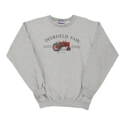 Deerfield Fair Hanes Graphic Sweatshirt - Small Grey Cotton Blend