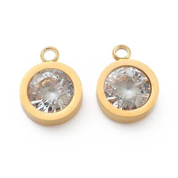 304 Stainless Steel Rhinestone Charms