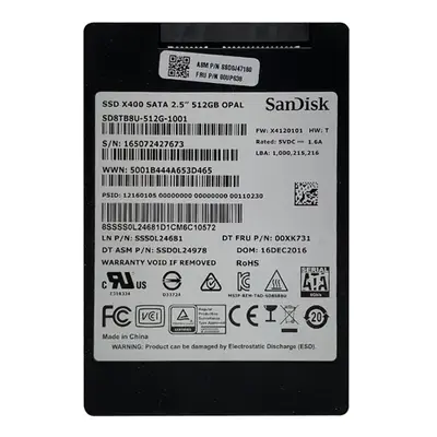 00XK731 Lenovo 512GB SATA 6Gb/s 2.5-Inch Solid State Drive