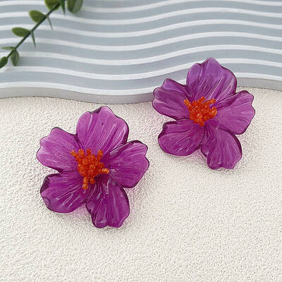 Flower Transparent Acrylic Stud Earrings