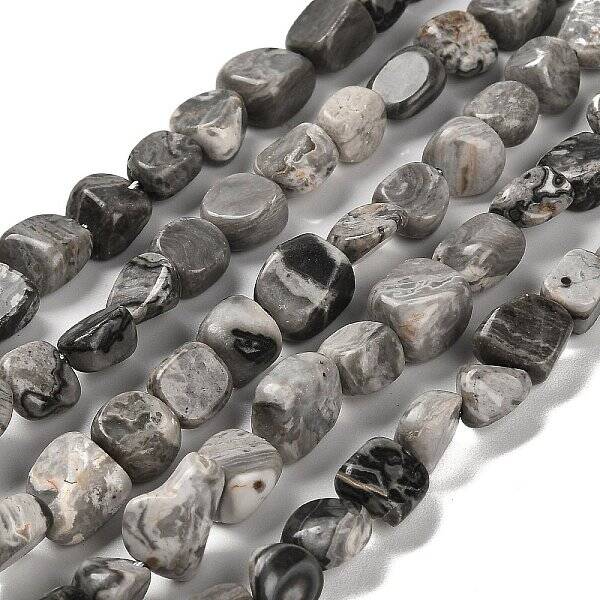 Natural Map Stone Beads Strands