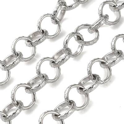 304 Stainless Steel Textured Figaro Chains