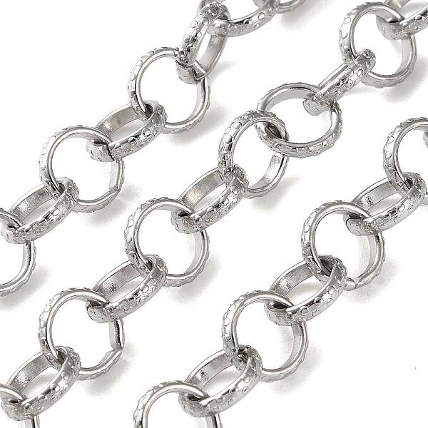 304 Stainless Steel Textured Figaro Chains