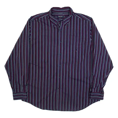 NAUTICA Mens Shirt Blue Striped Long Sleeve XL