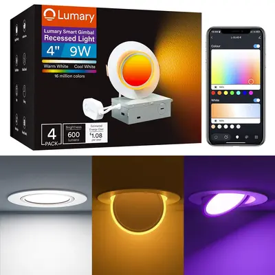 Lumary  Smart RGB Gimbal Light Ultra 4 Inch, 4pcs