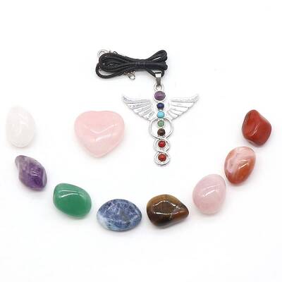 Valentine's Day Theme Chakra Gemstone Ornaments Set