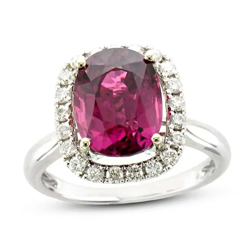 10K White Gold Oval Cut Engagement Ring Gemstone Anniversary Rings