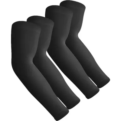 2 Pair Sun Protection Cooling Arm Sleeves Compression - Tattoo Cover up - Sun Sleeves for Men Women Youth