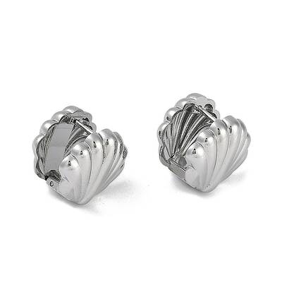 304 Stainless Steel Shell Shape Hoop Earrings