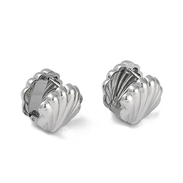 304 Stainless Steel Shell Shape Hoop Earrings