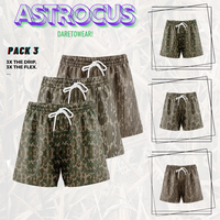 Pack 3 Slimfit Camo Hunting Shorts with 5 Inch Inseam Realistic Camouflage Athletic, Breathable Polyester for Daily Wear and ...
