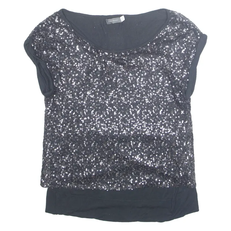 MINT VELVET Womens Blouse Black Sleeveless M