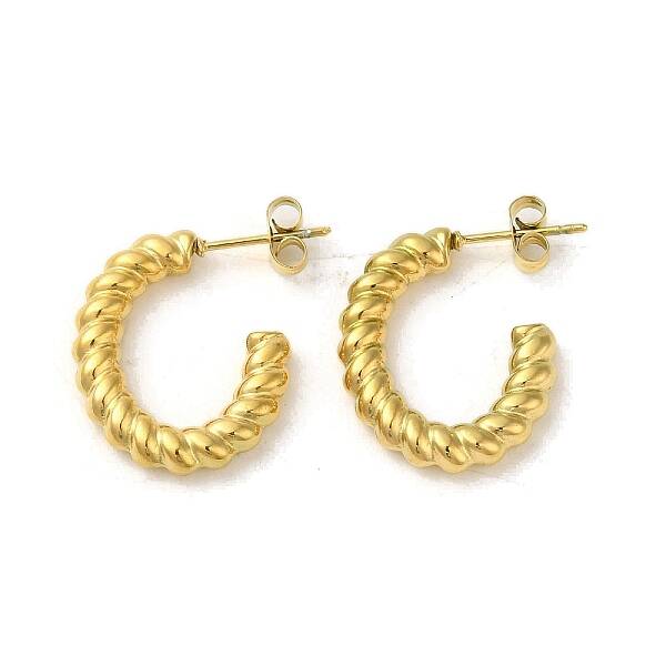 304 Stainless Steel Half Hoop Stud Earrings for Women