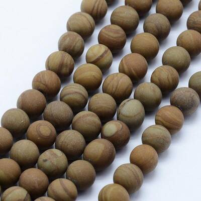Natural Wood Lace Stone Beads Strands