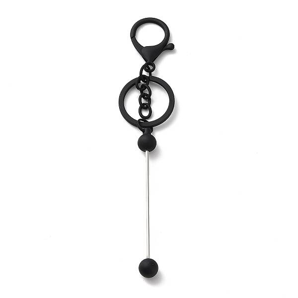 Spray Painted Alloy Bar Beadable Keychain for Jewelry Making DIY Crafts