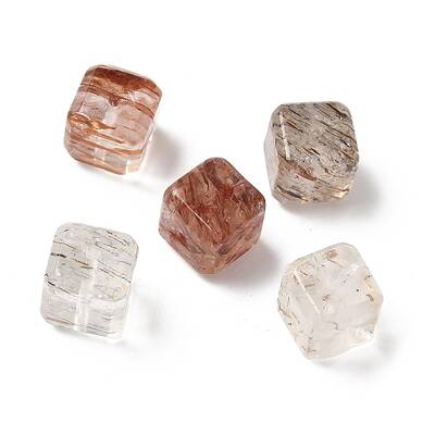 Natural Gold Black Rutilated Quartz Beads
