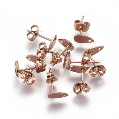 Ion Plating(IP) 304 Stainless Steel Stud Earring Findings
