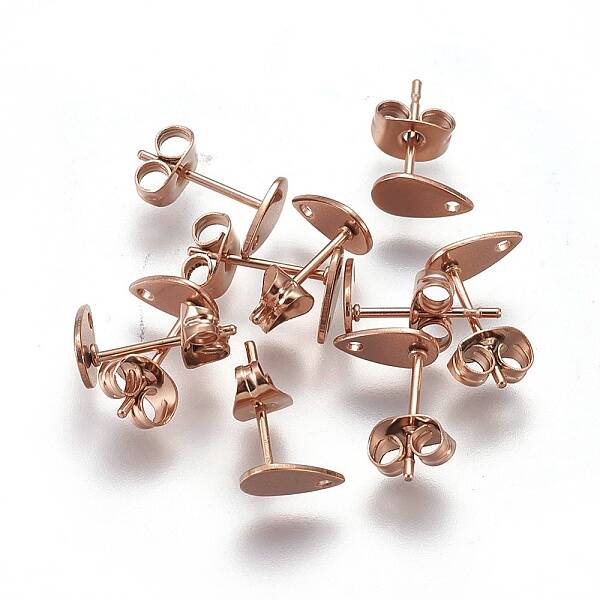 Ion Plating(IP) 304 Stainless Steel Stud Earring Findings