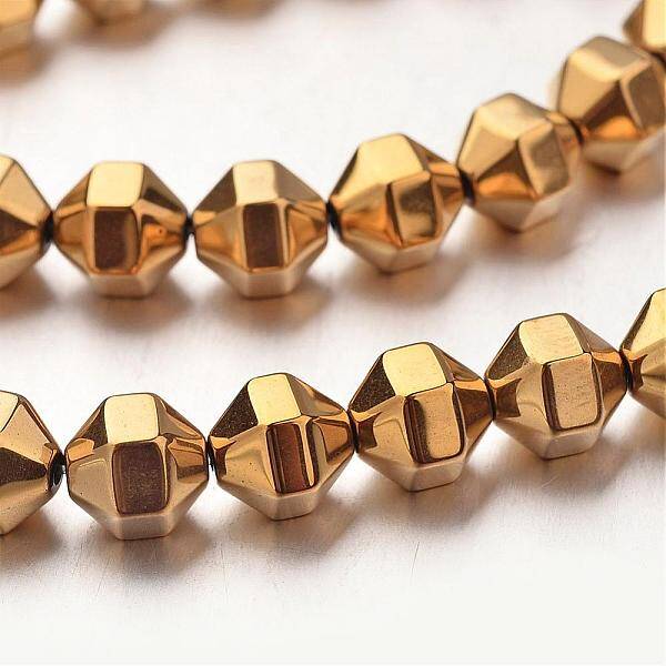 Electroplate Non-magnetic Synthetic Hematite Bead Strands