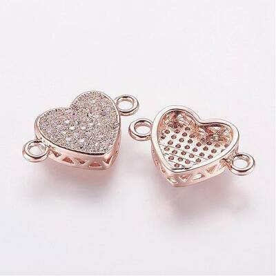 Brass Micro Pave Cubic Zirconia Links