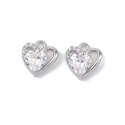 Brass Micro Pave Clear Cubic Zirconia Pendants